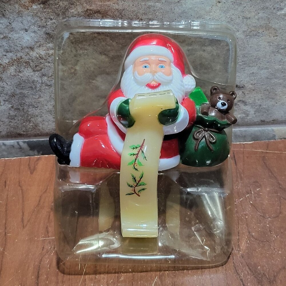Vintage Celluloid Plastic Santa Claus Stocking Holder Hanger